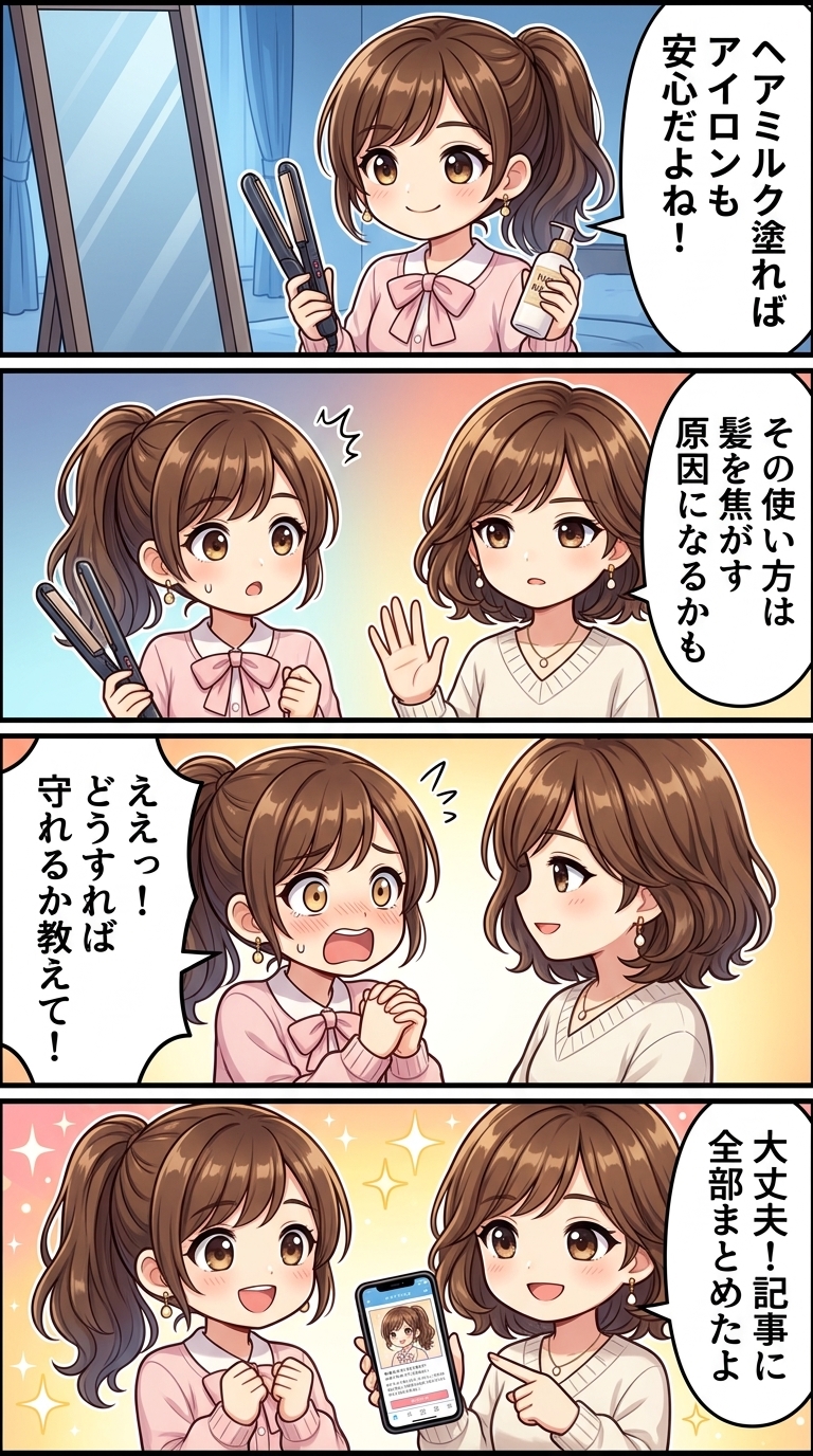 オルビス ヘアミルク アイロン前